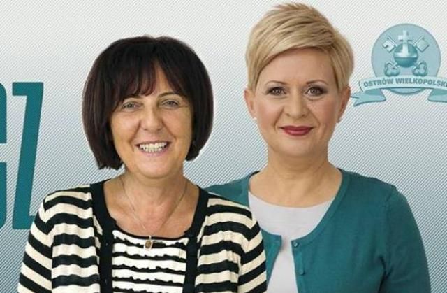 na fot. Teresa Burkietowicz/radna miejska z klubu "Przyjazny Ostrów", Beata Klimek/prezydent Ostrowa Wlkp