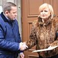 Mieczysław Łuczak, przewodniczący Rady Powiatowej Wielkopolskiej Izby Rolniczej/PSL i Anna Zarębska, kierownik delegatury Urzędu Wojewódzkiego w Kaliszu