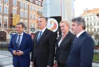 Od lewej: poseł Mariusz Witczak, minister Tomasz Siemoniak, p. Marzena Wodzińska, prezydent Kalisza Janusz Pęcherz