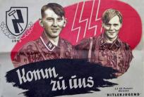 hitlerowski plakat zachęcający niemiecką młodzież do wstępowania w szeregi 12. Dyw. Pancernej SS HitlerJugend