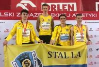 na fot. od lewej: Dawid Grząka, Jakub Robotnikowski, Jakub Tuczyński i Kacper Adamczak / fot. materiały KS Stal LA
