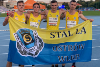 na fot.: Brązowa sztafeta KS Stal LA Ostrów 4x100 metrów / fot. materiały KS Stal LA