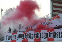 na fot.: Kibice na derby Ostrowa jak zwykle przygotują efektowną oprawę