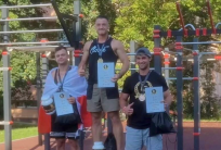 na fot. Dawid Adamczak na podium Mistrzostw Świata w Rydze / fot. facebook Dawid Adamczak