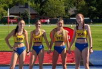 na fot.: sztafeta Stali U16 dziewcząt, które przez około 2 godziny były rekordzistkami Polski / FB KS Stal LA Ostrów