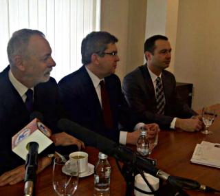 Od lewej: Rafał Grupiński, Jarosław Urbaniak, Przemysław Krysztofiak
