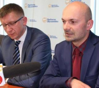 od lewej: Ł. Myszko, D. Grodziński, S. Chrzanowski/PO
