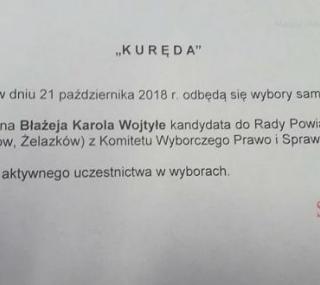 na fot.: wprowadzająca w błąd "kuręda" - de facto - ulotka wyborcza PiS