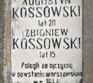 na fot.: tablica nagrobna pamięci synów oddanych Ojczyźnie / kaliski Cmentarz Miejski