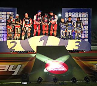 na fot. Podium finałowej rundy Speedway Best Pairs w Ostrowie