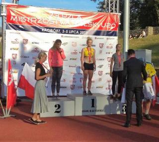na fot.: Natalia Benedykcińska na najwyższym stopniu podium 73. Mistrzostw Polski Juniorów do lat 20