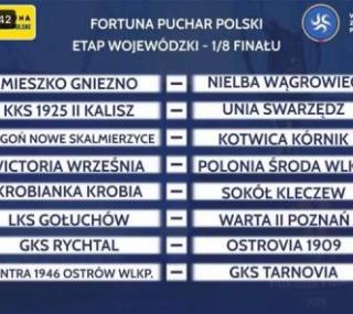 na fot.: Pary 1/8 finału Fortuna Pucharu Polski / fot. facebook Pogoń Nowe Skalmierzyce